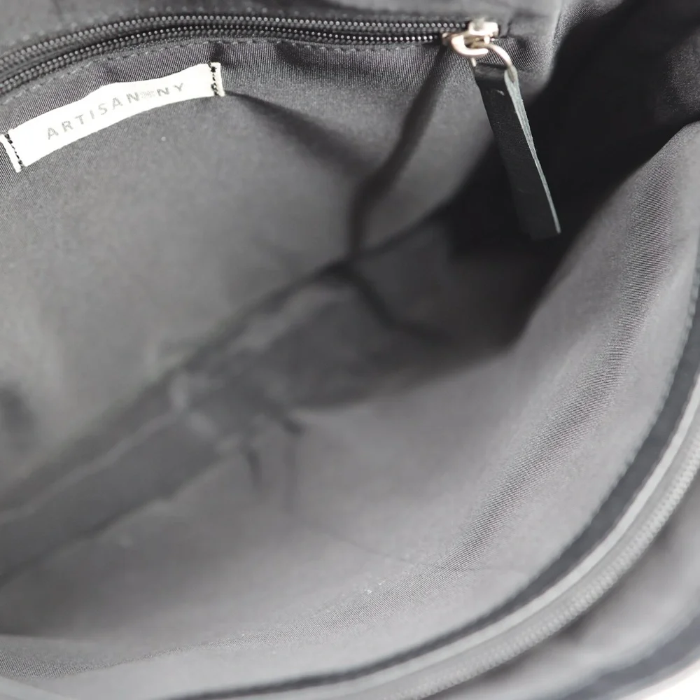 Artisan NY Black Leather Messenger Crossbody Laptop Work Travel Shoulder Bag‎